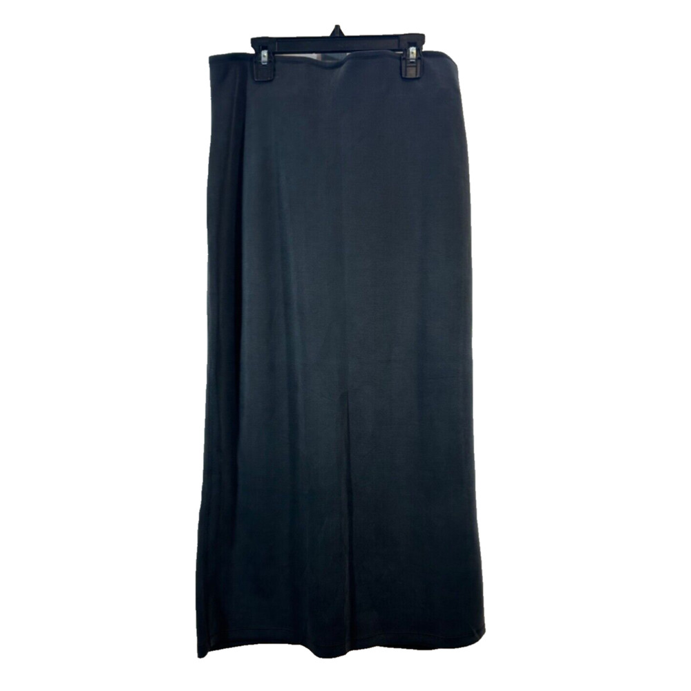 ODODOS Midi Skirt for Women XL Ribbed Bodycon Pull On Slit Modal Blend A4